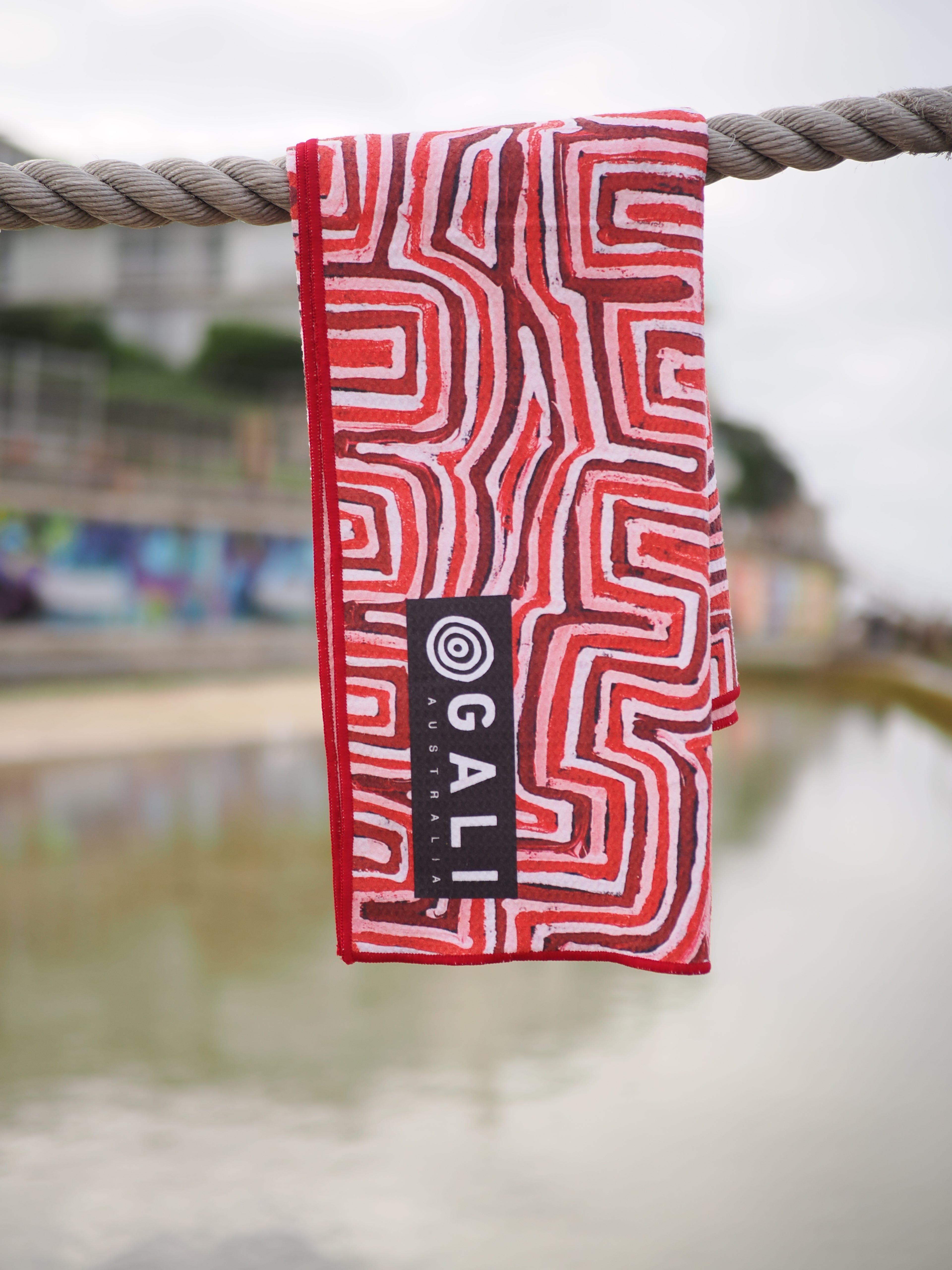 Lukarrara (Red) - Recycled Sand Free Beach Towel