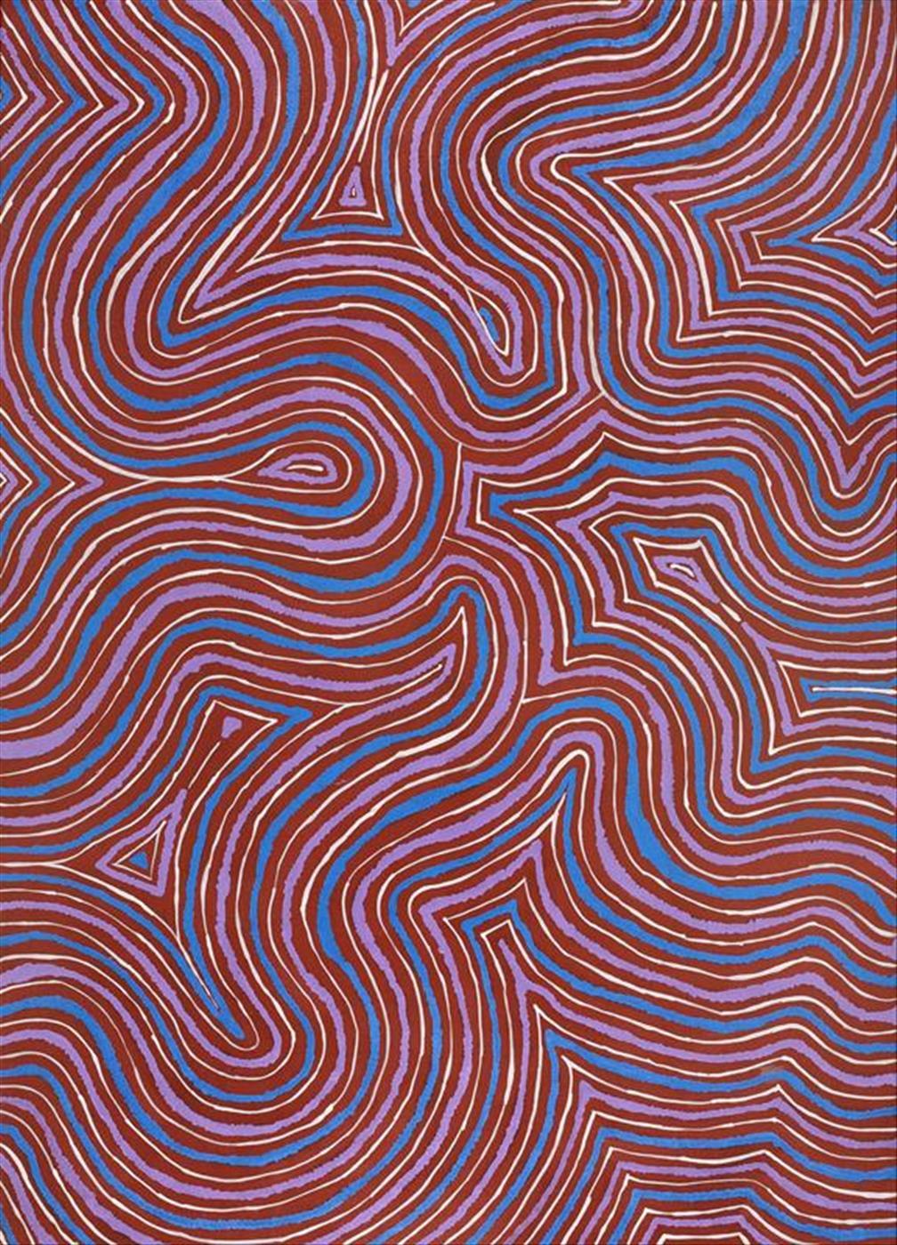 Aboriginal painting by Ingrid Napangardia Williams - Ngalyipi Jukurrpa [Snake Vine Dreaming]